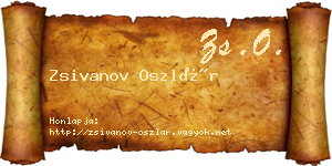 Zsivanov Oszlár névjegykártya